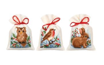 Forest Friends in Winter Bags Counted Cross Stitch Kit By Vervaco