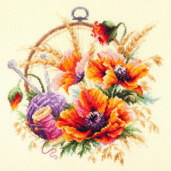 Poppies For Needlewoman Cross Stitch Kit By Magic Needle