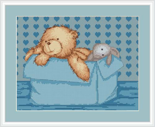 Baby Bear Boy Cross Stitch Kit By Luca S