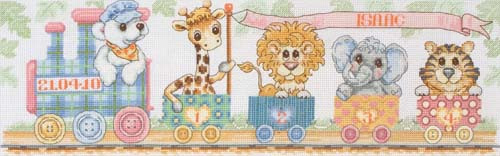 Train Birth Sampler Cross Stitch Kit