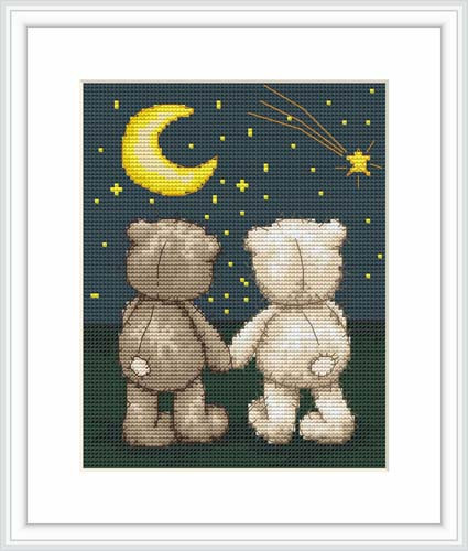 Bruno And Bianca Night-Time Walk Cross Stitch Kit By Luca S