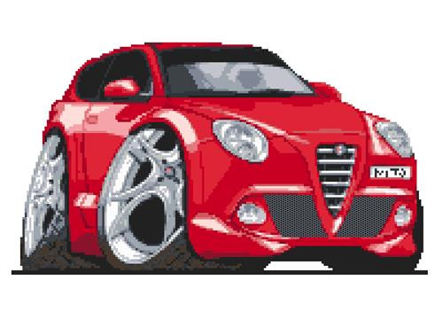 Alfa Romeo Mito Caricature Cross Stitch Kit By Stitchtastic