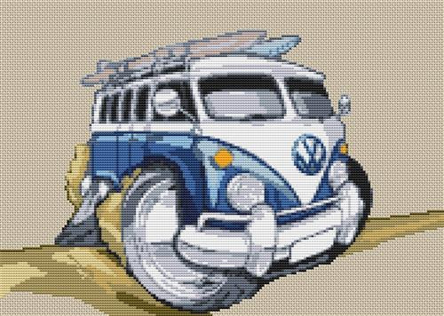 Vw Beach Camper Van Split Screen Chart By Stitchtastic