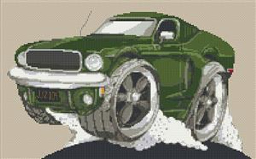 Ford Mustang Gt Bullit Car Cross Stitch Kit