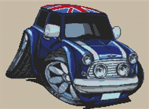 Mini Cooper Union Jack Roof Cross Stitch Kit