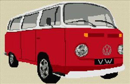 Volkswagen Camper Van Bay Window Cross Stitch Kit