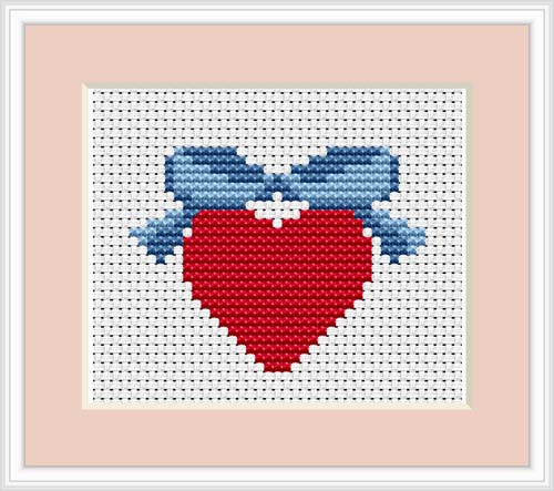 Heart Mini Cross Stitch Kit By Luca S