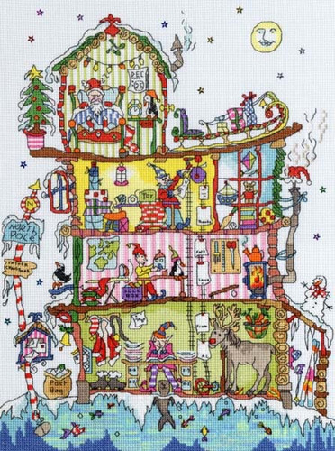 Cut Thru North Pole House Cross Stitch Kit