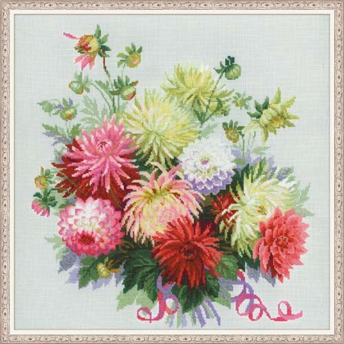 Dahlias Cross Sttich Kit By Riolis