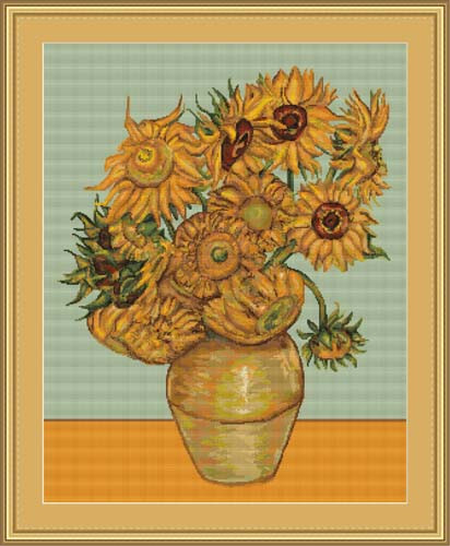 Floarea Soarelui Van Gogh Cross Stitch Kit