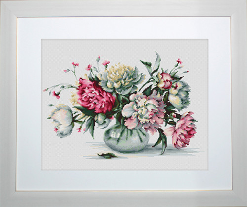 Peonies Cross Stitch Kit By Luca S