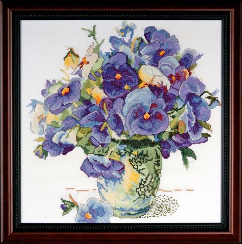Pansy Floral Cross Stitch Kit  By Design Works
