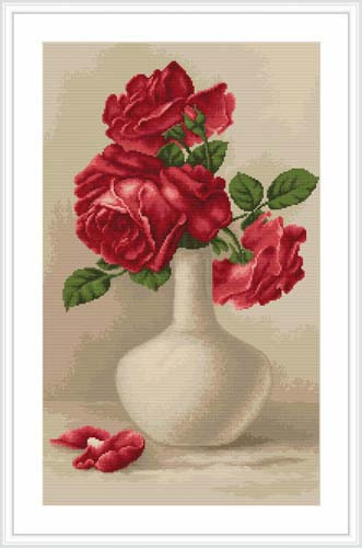 Red Roses Cross Stitch Kit By Luca S