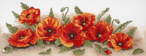 Spray Of Poppies Cross Stitch Kit