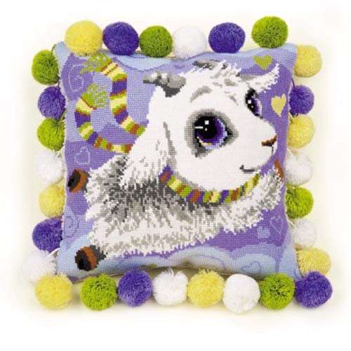 Little Goat Cushion Cross Stitch Kit By Riolis