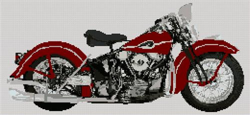 Harley Davidson 1946 Motorcycle Cross Stitch Kit By Stitchtastic