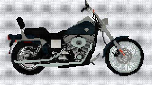 Harley Davidson Dyna Wide Glide Cross Stitch Kit By Stitchtastic