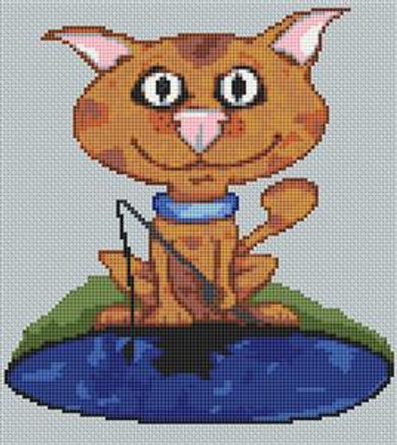 Ginger Tom Cat Caricature Cross Stitch Chart