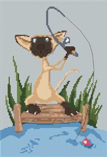 Siamese Cat Caricature Cross Stitch Chart