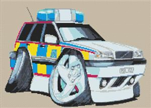 Volvo Police Car Cross Stitch Chart