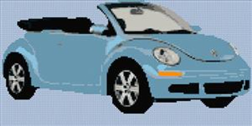 Volkswagen Beetle Convertable Cross Stitch Pattern