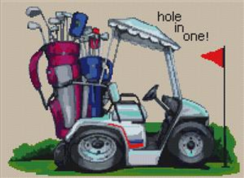 Hole In One Golfing Cross Stitch Chart