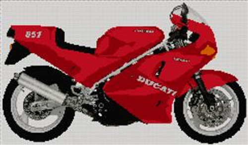 Ducati  851 Motorcycle Cross Stitch Chart