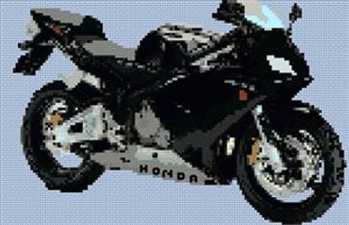 Honda Cbr Black Motorcycle Cross Stitch Chart