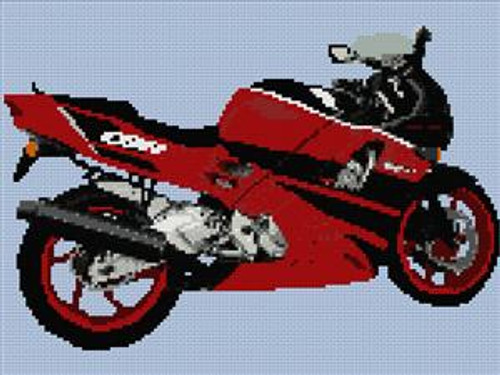 Honda Cbr Red Motorcycle Cross Stitch Chart