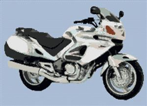 Honda Deauville White Motorcycle Cross Stitch Chart (Large)