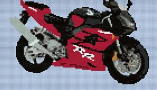 Honda Fireblade 2003 Motorcycle Cross Stitch Chart