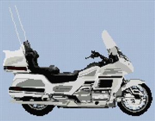 Honda Goldwing Motorcycle Cross Stitch Chart