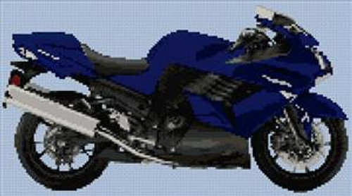 Kawasaki Ninja Zx14 Motorcycle Cross Stitch Chart