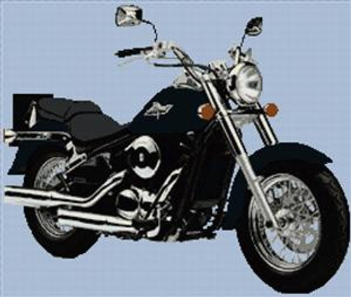 Kawasaki Vn800 Motorcycle Cross Stitch Pattern