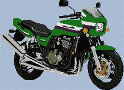 Kawasaki Zrx 1200 Motorcycle Cross Stitch Chart