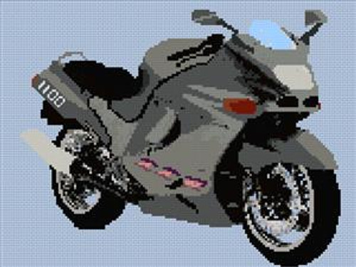 Kawasaki Zzr 1100 Motorcycle Cross Stitch Chart