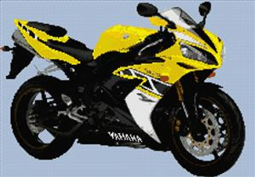 Yamaha R1 Kenny Roberts Motorcycle Cross Stitch Chart