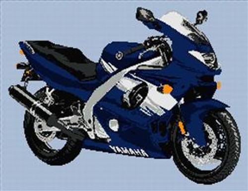 Yamaha R6 2005 Motorcycle Cross Stitch Chart