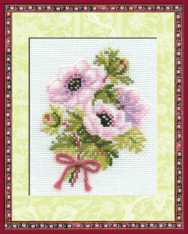 Rose and Cornflower Bookmark Counted Cross Stitch Kit by Bothy