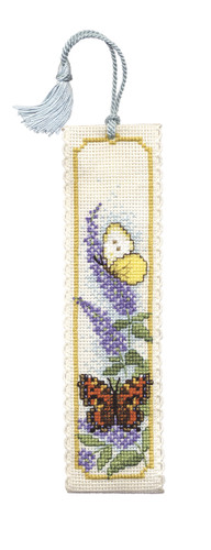 Butterflies And Buddleia Bookmark Cross Stitch Kit By Textile Heritage