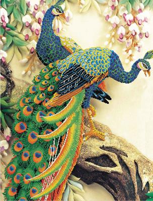 Peacock Majesty No Count Cross Stitch Kit By Riolis - MariesCrossStitch ...