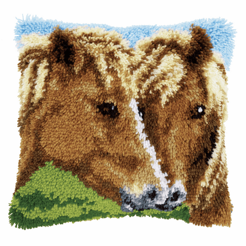 Latch Hook Kit Cushion Horses 3 MariesCrossStitch.co.uk