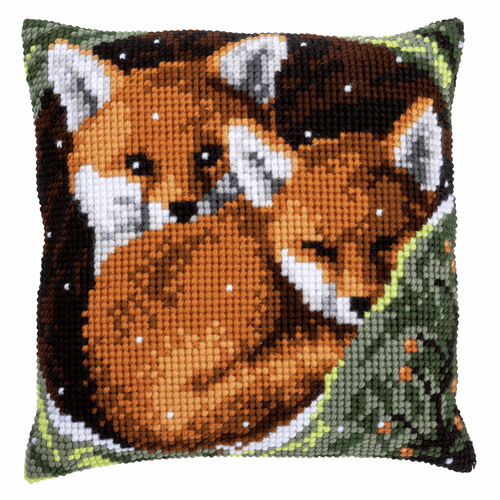 Foxes Chunky cross stitch kit by Vervaco - MariesCrossStitch.co.uk