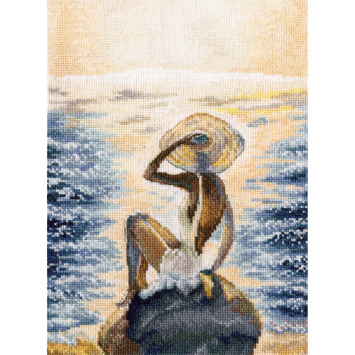 RTO Counted Cross Stitch Kit - 'Flavour Of Salt, Wind & Sun' Design, 14 Count Aida, Cotton Floss, Needle & Chart Included, Finished Size 5.5x10.25 Inches