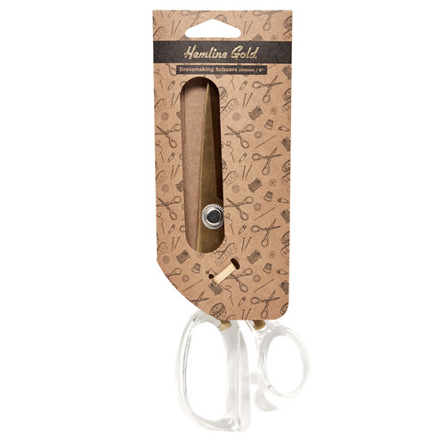 Dressmaking Scissors: Acrylic Handle: 20cm/8in: Brushed Gold ...