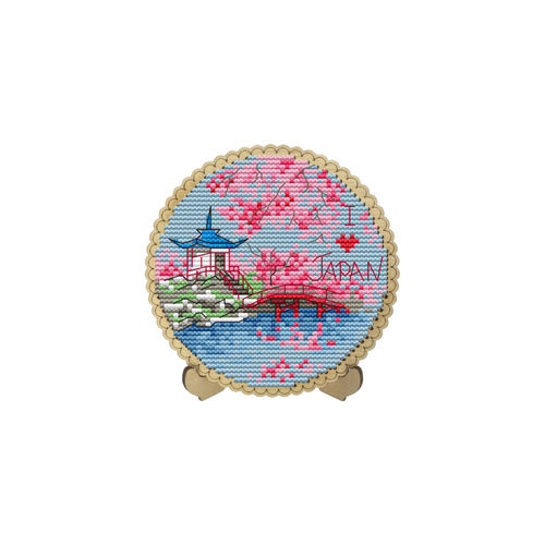 I Love Japan Counted Cross Stitch Kit On Wood By Kind Fox