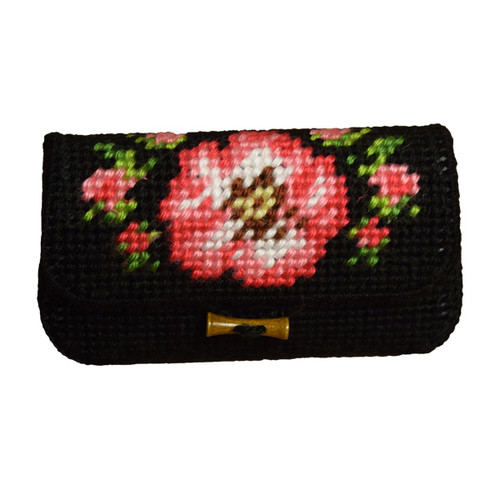 Counted Needlepoint Kit Half Stitch Clutch Bag Wild Rose