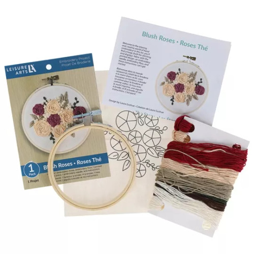 Blush Rose Freestyle Embroidery Kit By Leisure Arts MariesCrossStitch