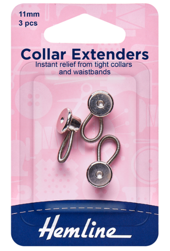 11mm 3piece Metal Collar Expanders by Hemline - MariesCrossStitch.co.uk