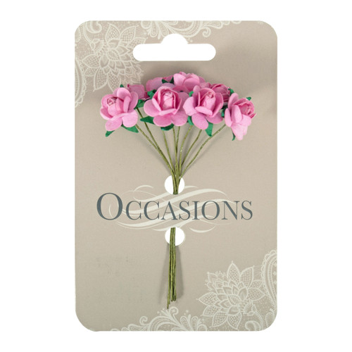 Spray Paper Roses Spray: Rose Open: Paper: 14mm: Pack of 8: Pink - MariesCrossStitch.co.uk